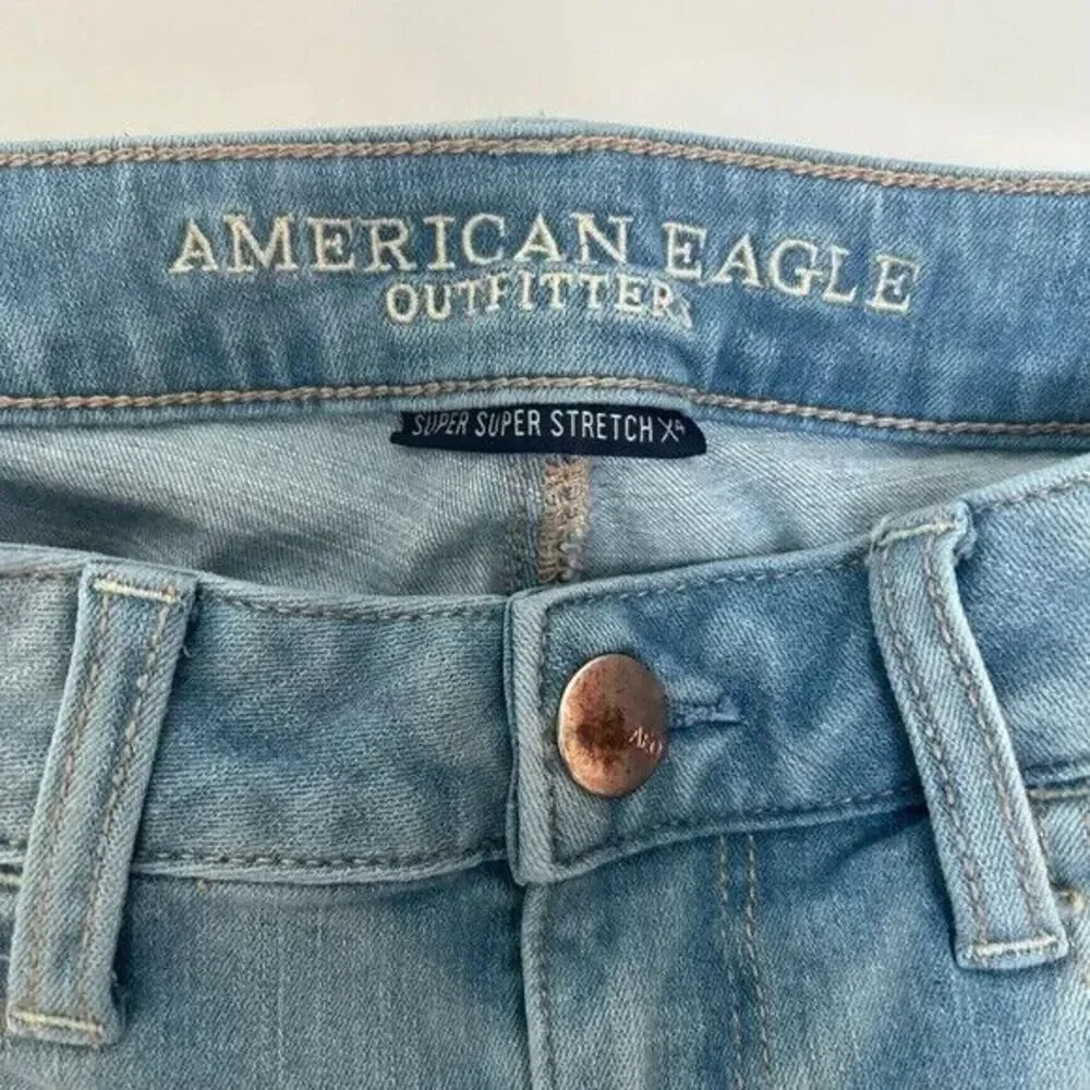 AMERICAN EAGLE SUPER SUPER Stretch x4 Jegging Jeans size 8‎ Long